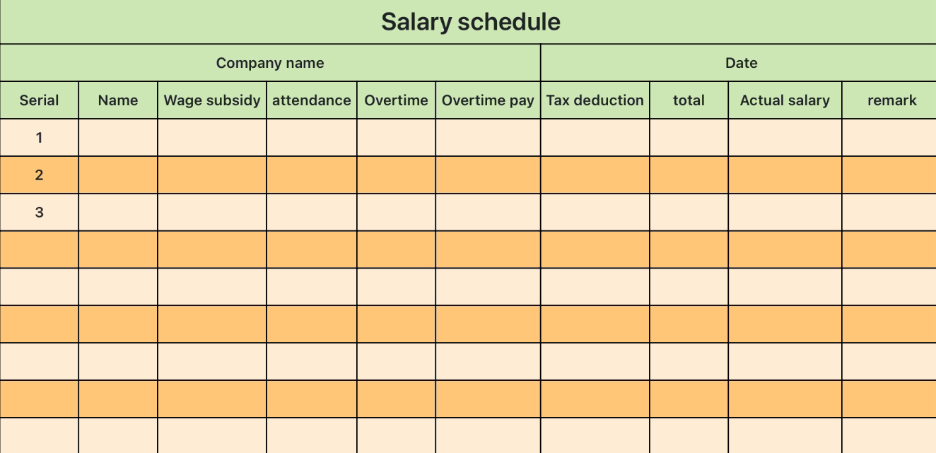 Salary schedule 1